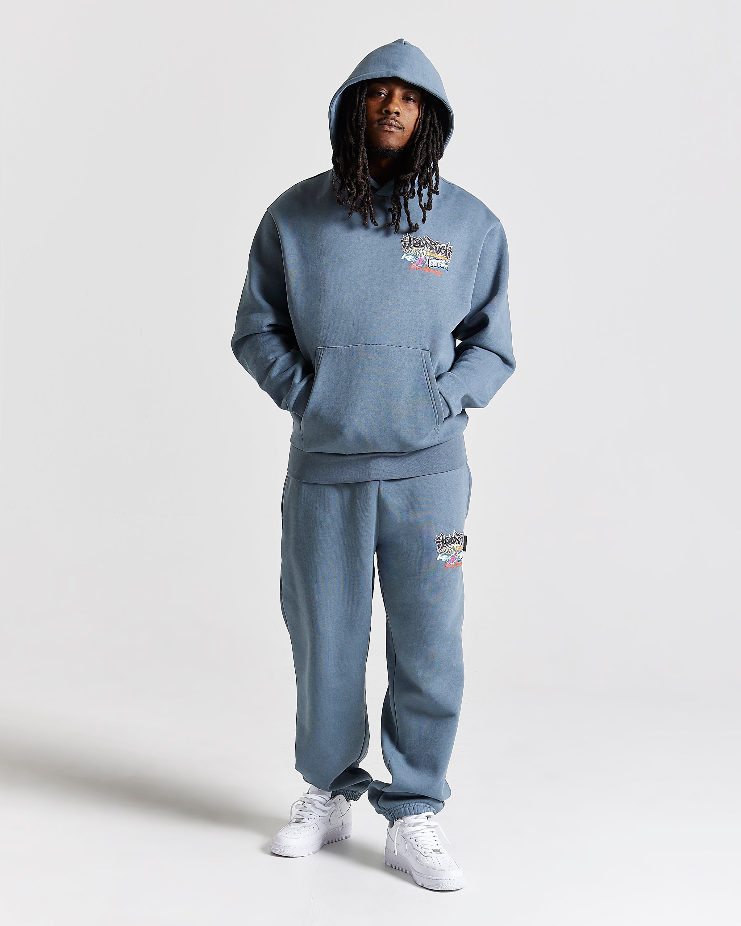 Graff Rave Oversized Hoodie - Grey