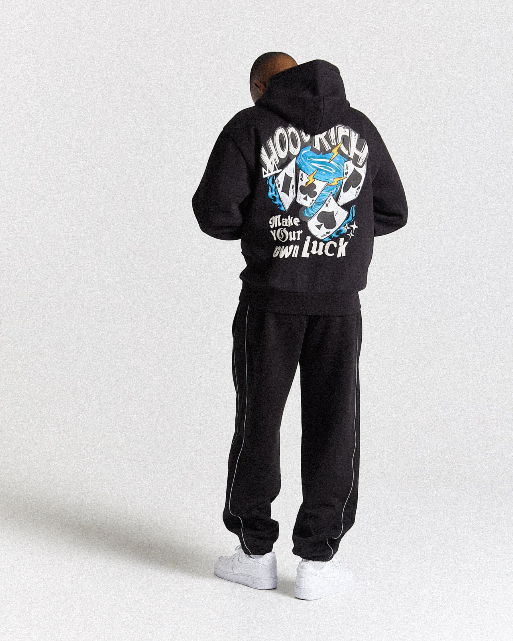 Your Luck Oversized Hoodie - Black/Grey/Blue