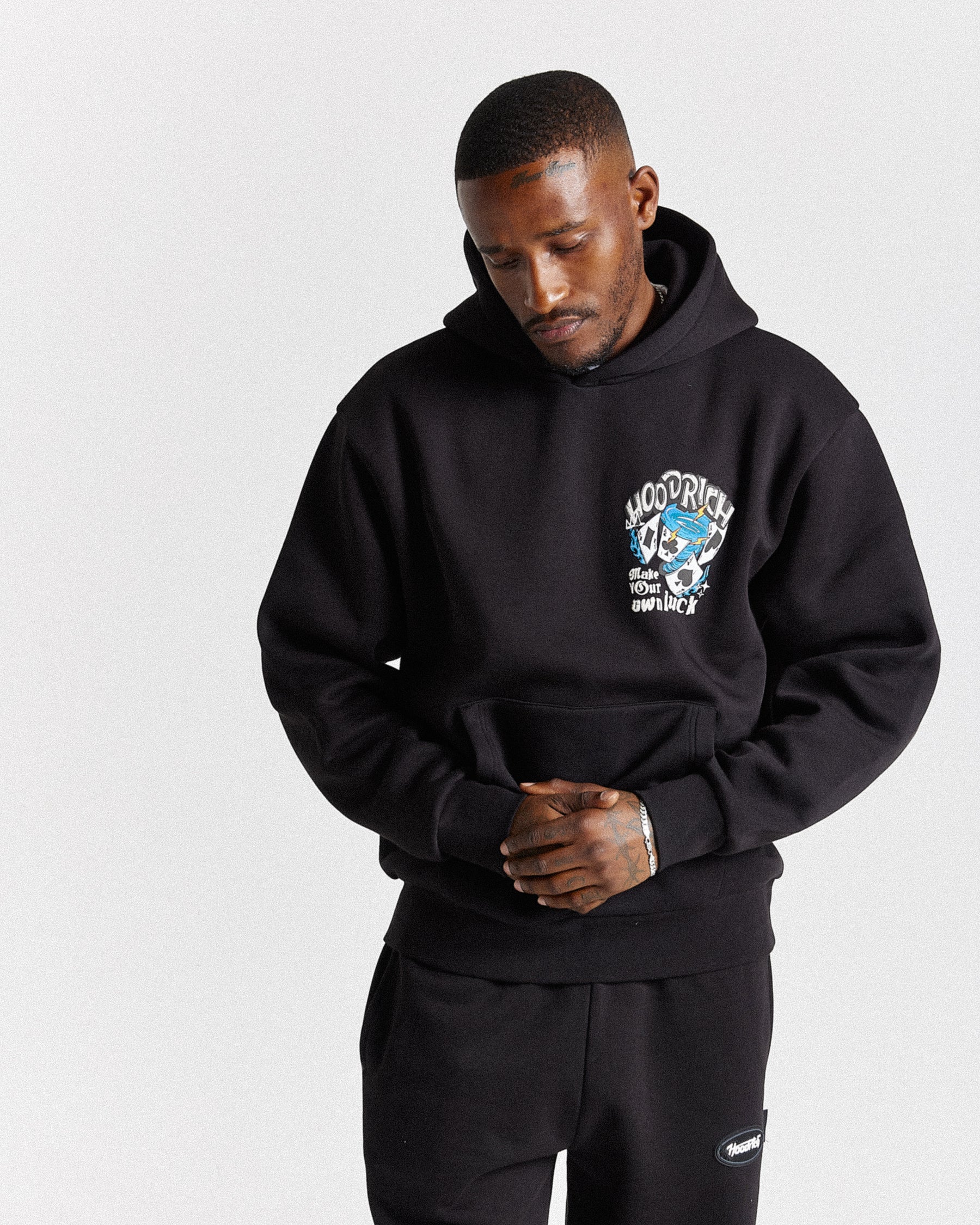Your Luck Oversized Hoodie - Black/Grey/Blue
