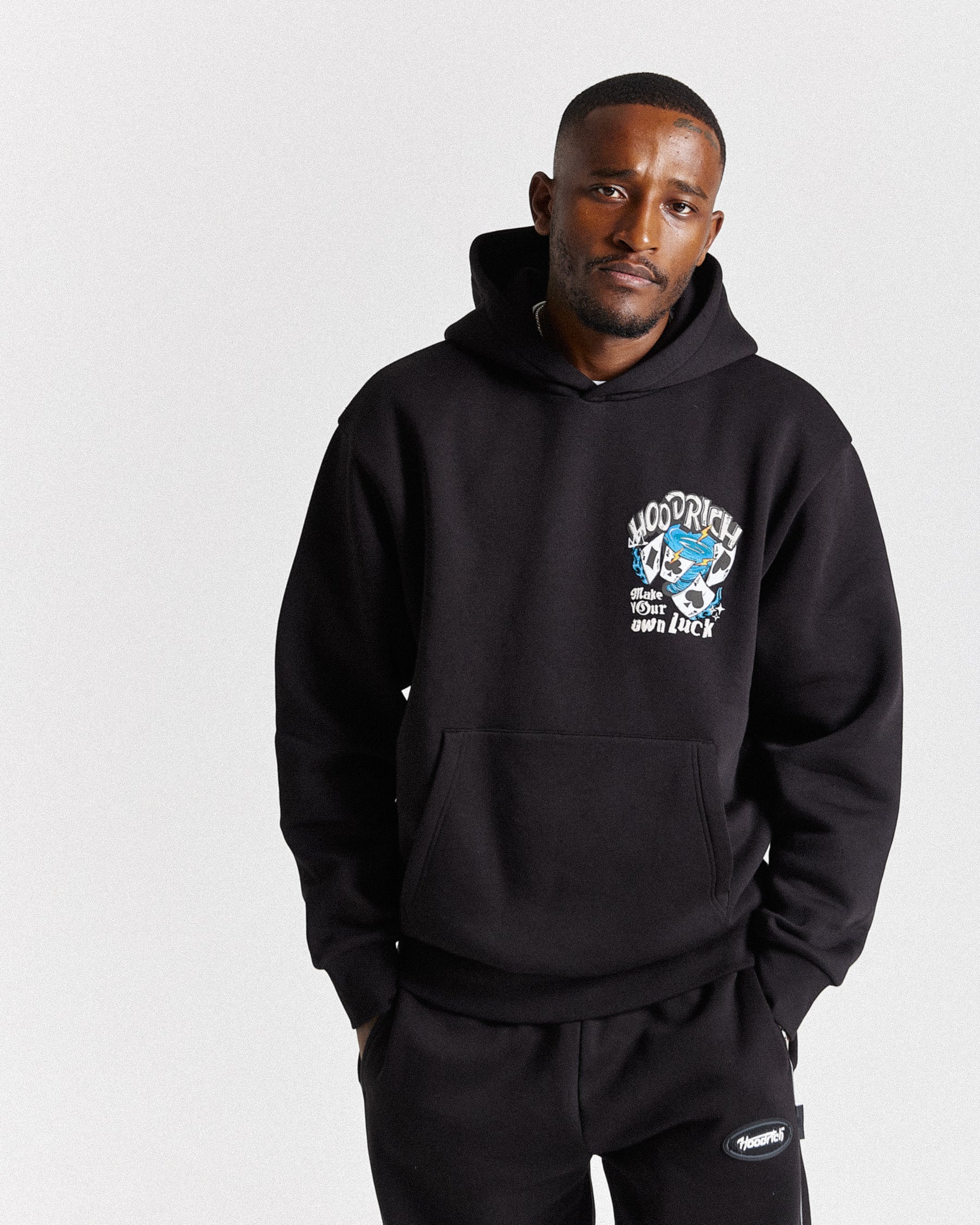 Your Luck Oversized Hoodie - Black/Grey/Blue