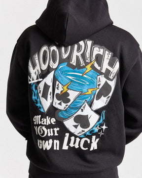 Your Luck Oversized Hoodie - Black/Grey/Blue