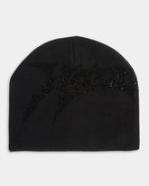 Lustre Diamanté Fitted Beanie - Black