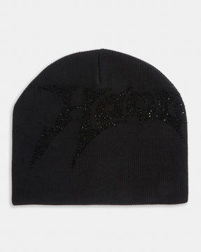 Lustre Diamanté Fitted Beanie - Black