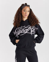 Solace Mid Length Hoodie - Black/Pink