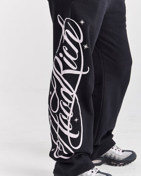Solace Wide Leg Joggers - Black/Pink