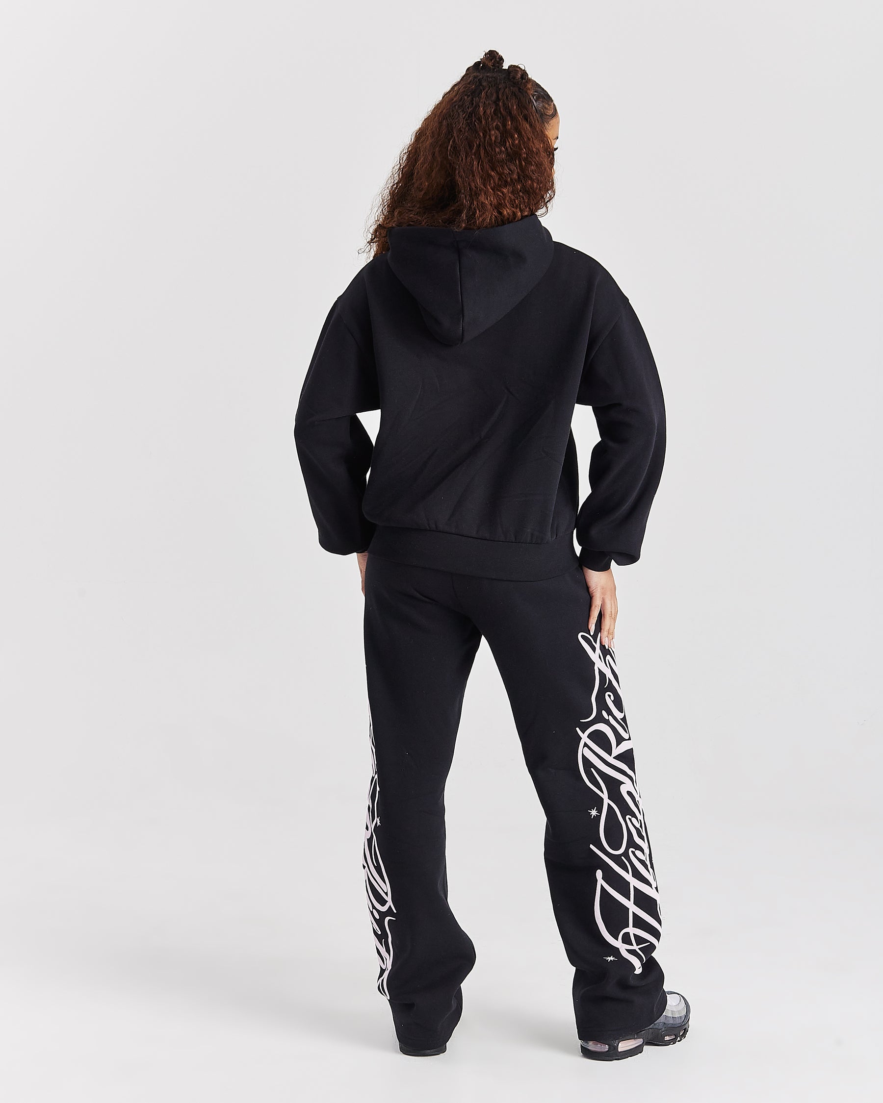 Solace Wide Leg Joggers - Black/Pink