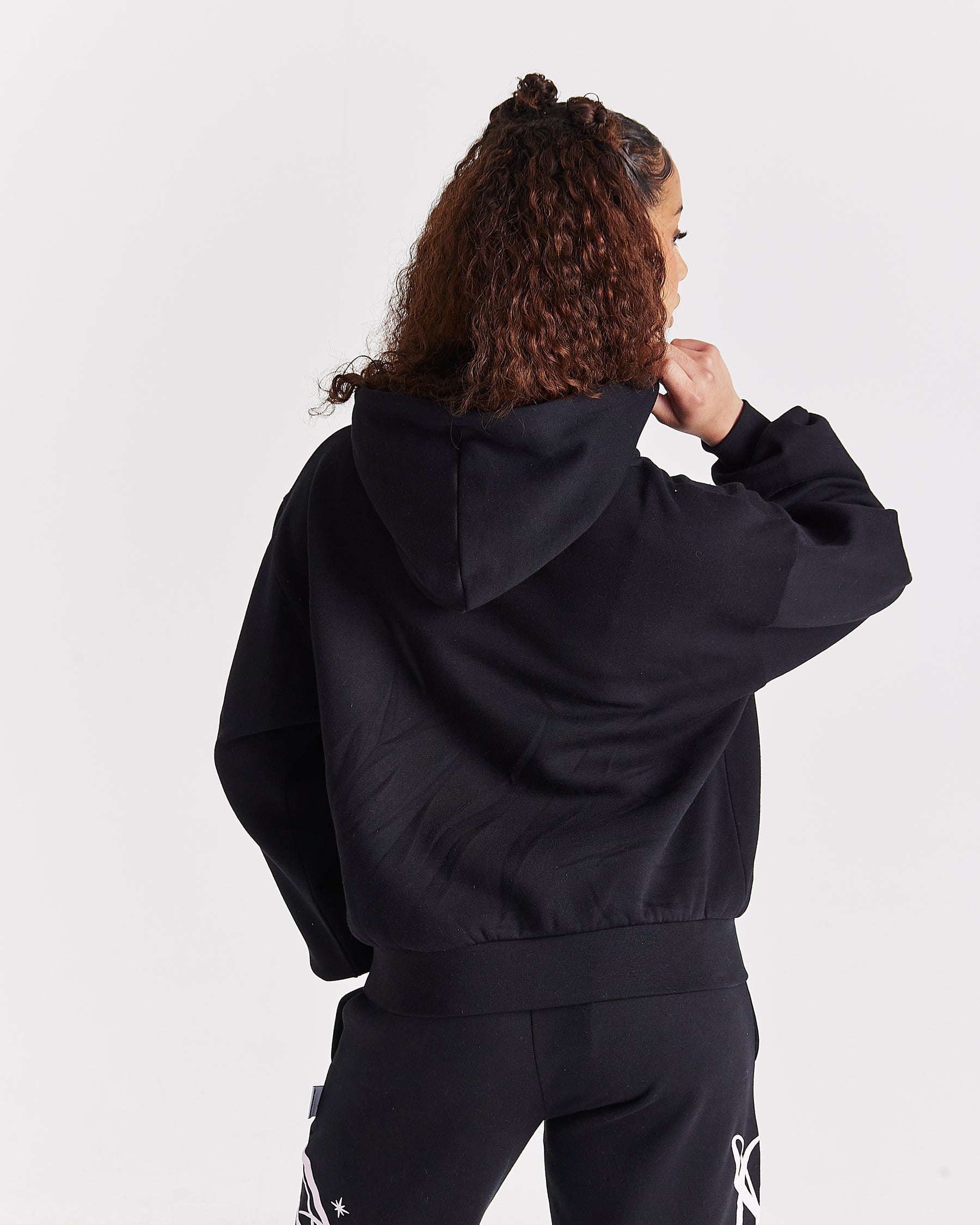 Solace Mid Length Hoodie - Black/Pink