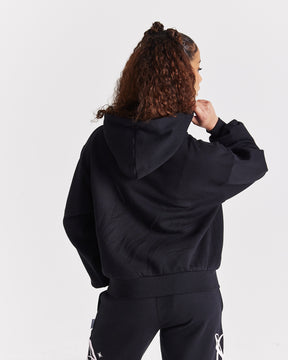Solace Mid Length Hoodie - Black/Pink