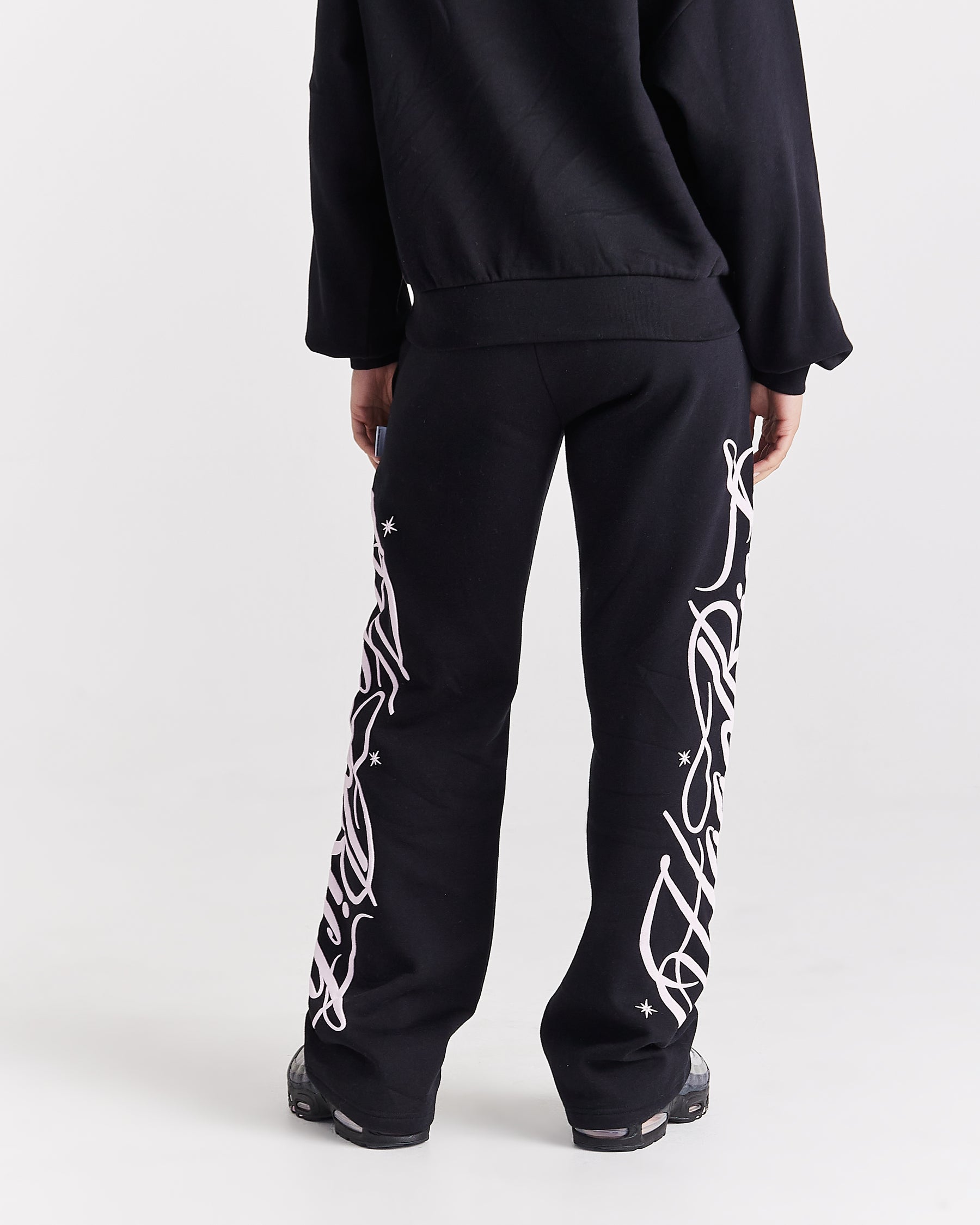 Solace Wide Leg Joggers - Black/Pink