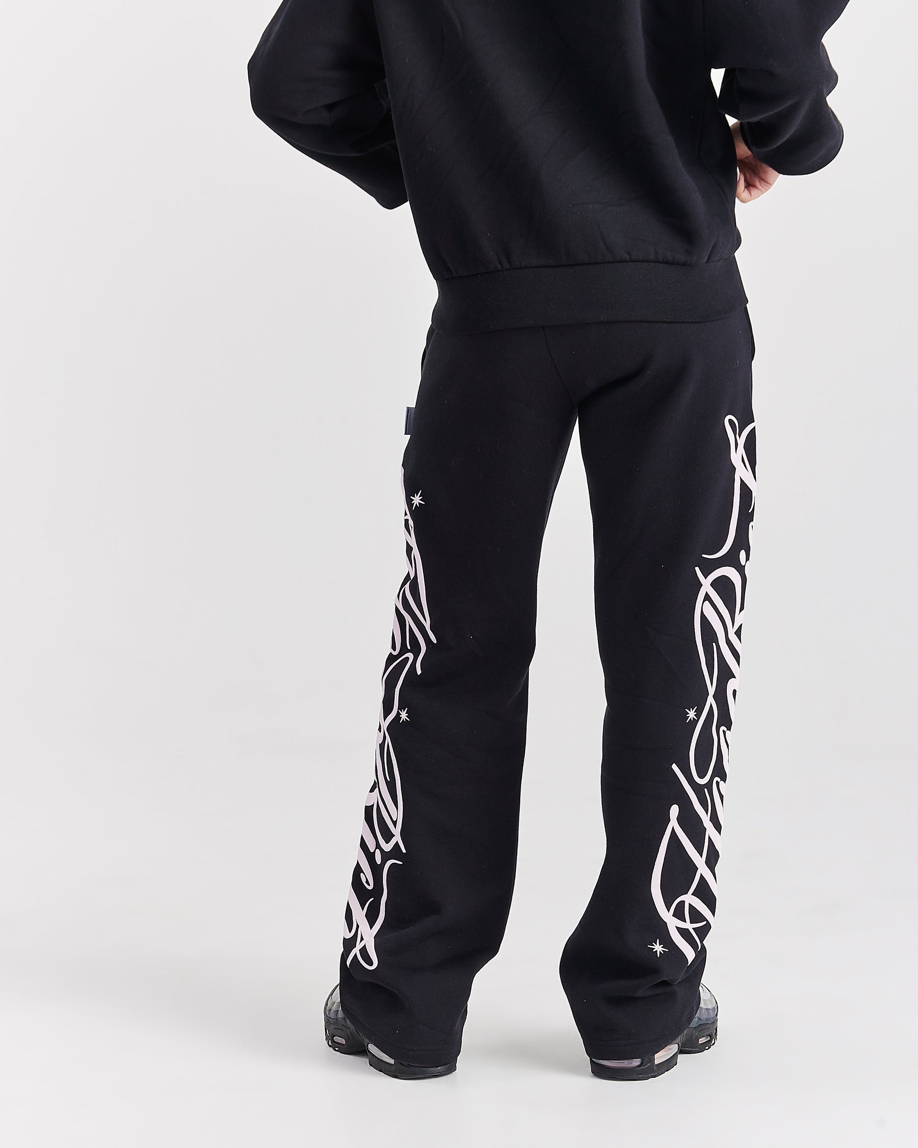 Solace Wide Leg Joggers - Black/Pink