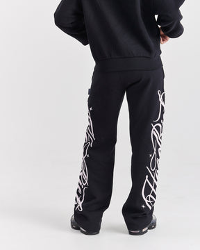 Solace Wide Leg Joggers - Black/Pink