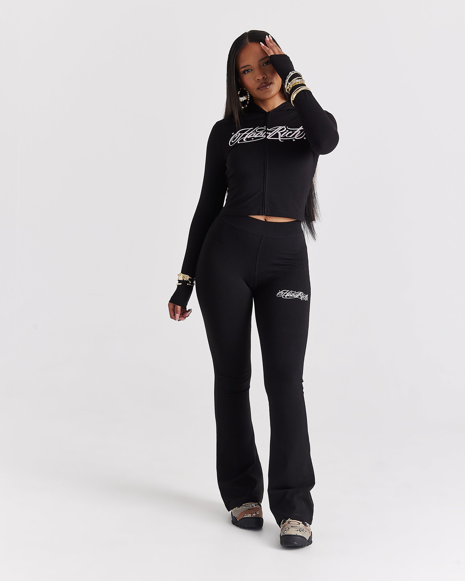 Solace Flare Leggings - Black/Pink