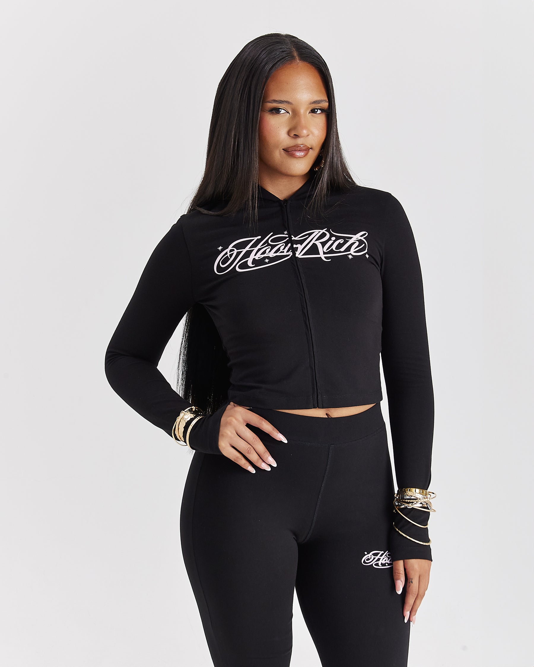 Solace Fitted Zip Top - Black/Pink