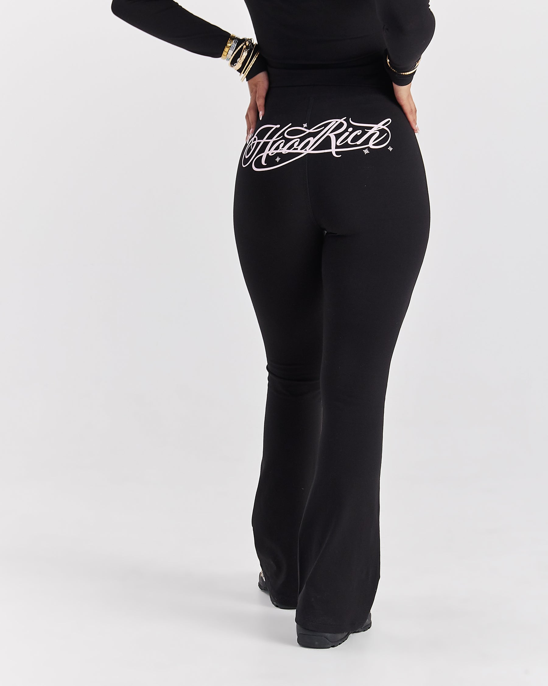 Solace Flare Leggings - Black/Pink