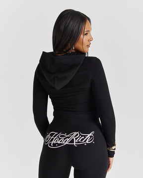 Solace Fitted Zip Top - Black/Pink