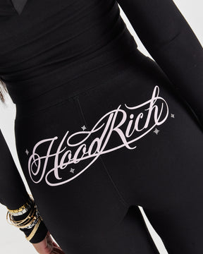 Solace Flare Leggings - Black/Pink