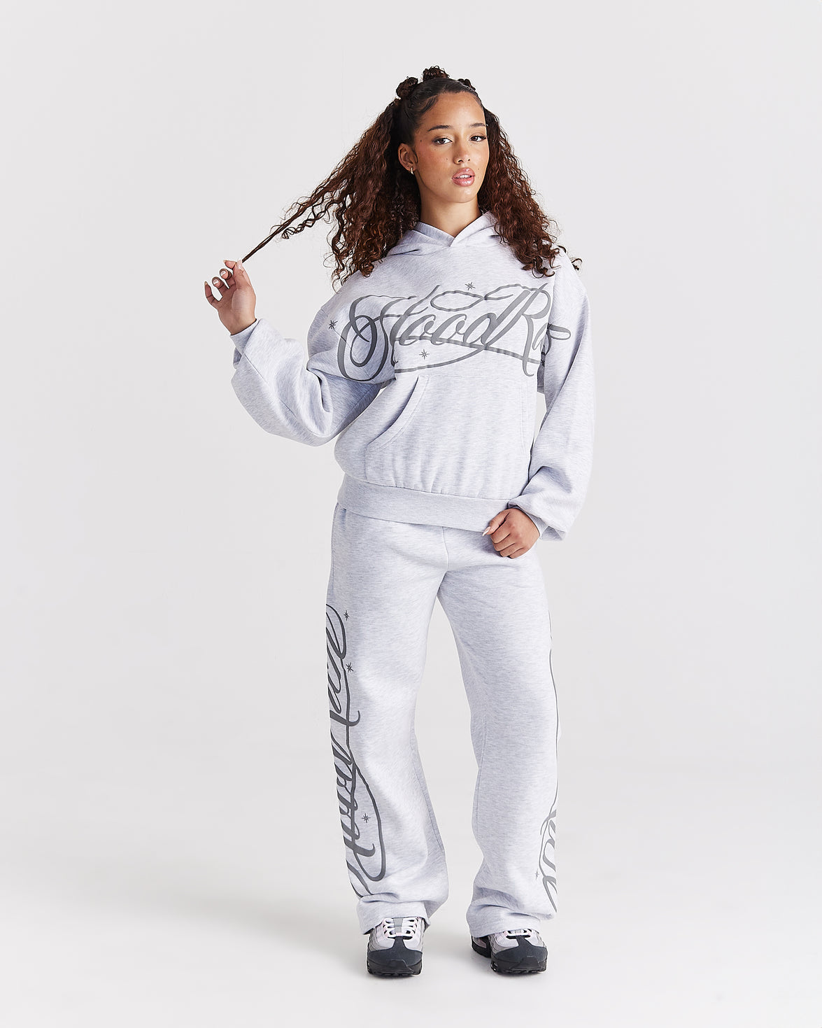 Solace Wide Leg Joggers - Light Grey