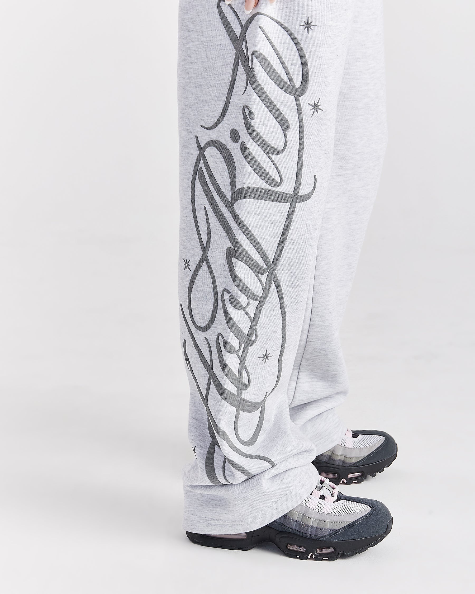 Solace Wide Leg Joggers - Light Grey