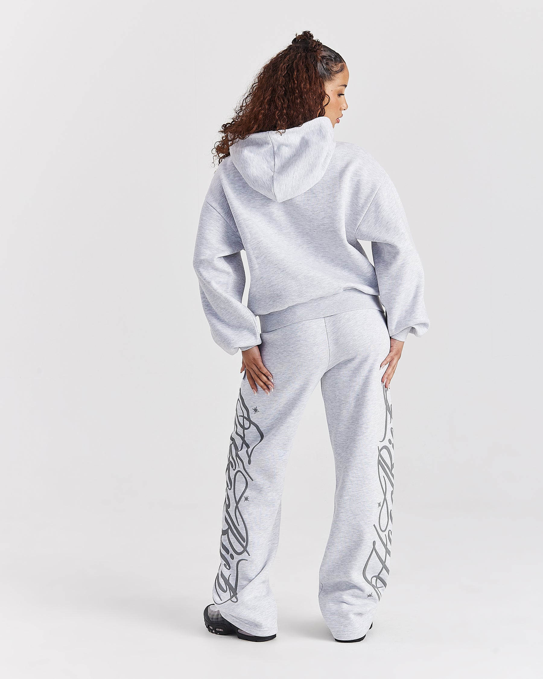 Solace Wide Leg Joggers - Light Grey