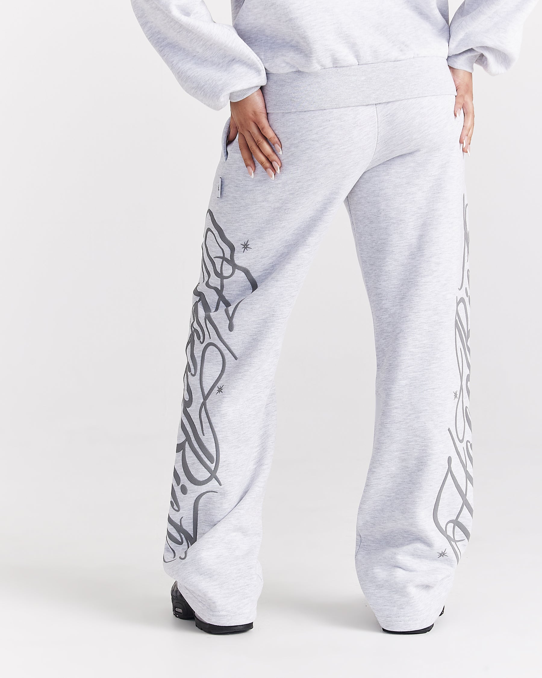 Solace Wide Leg Joggers - Light Grey
