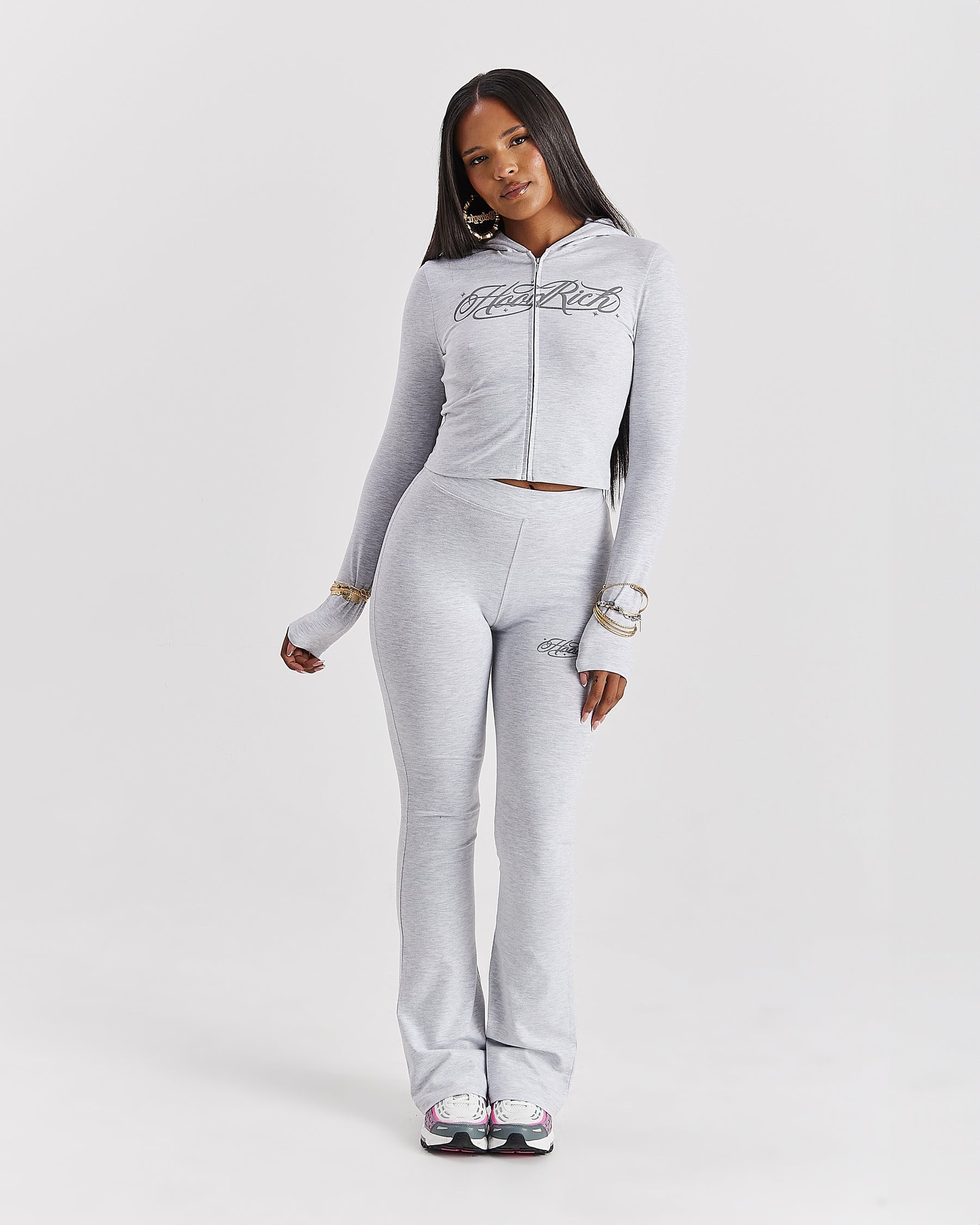 Solace Fitted Zip Top - Light Grey