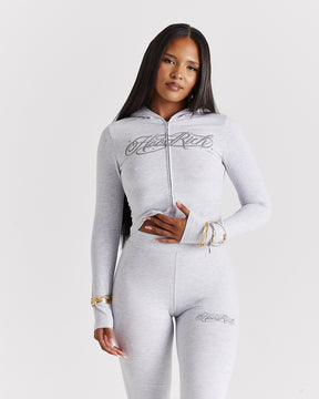 Solace Fitted Zip Top - Light Grey