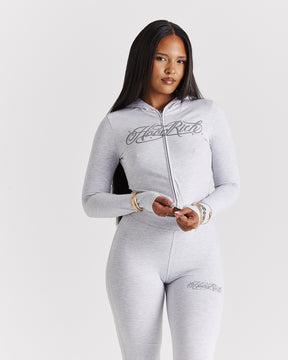 Solace Fitted Zip Top - Light Grey