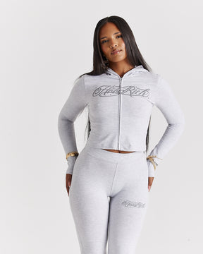 Solace Fitted Zip Top - Light Grey