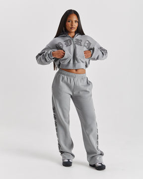 Drea Wide Leg Joggers - Grey