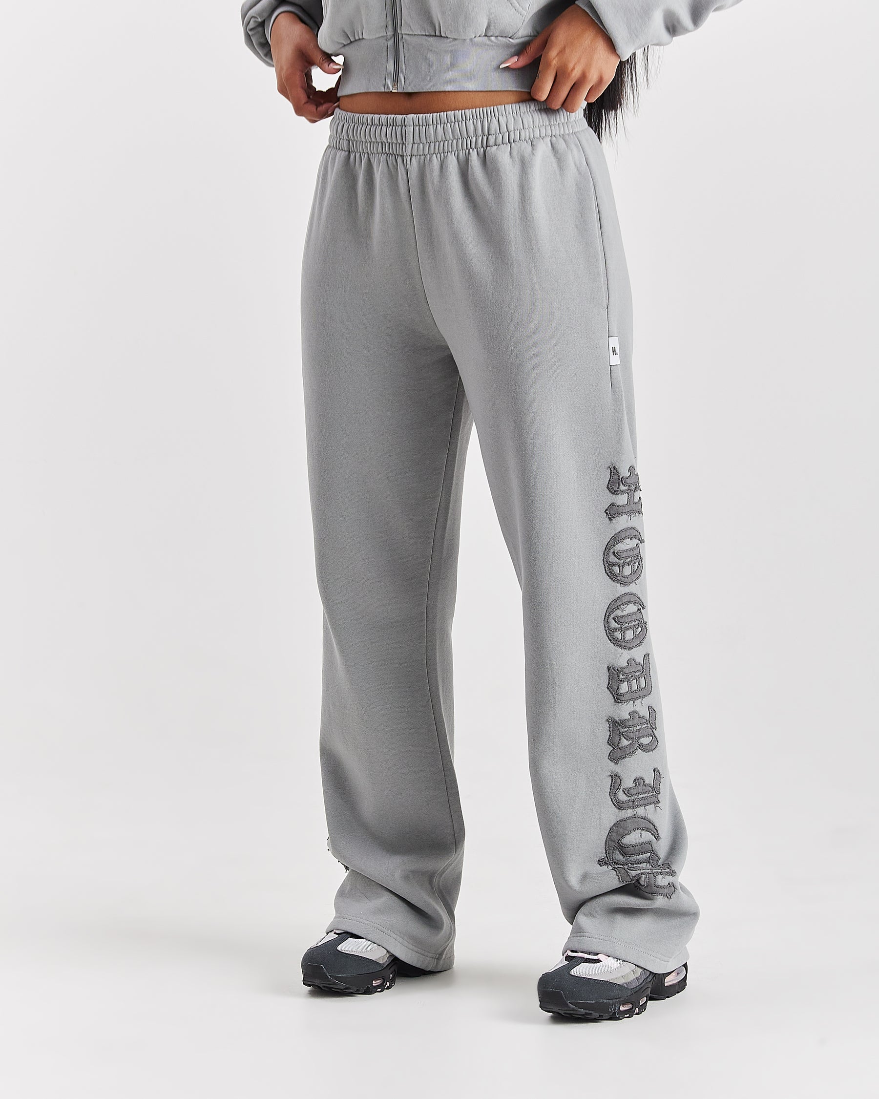 Drea Wide Leg Joggers - Grey