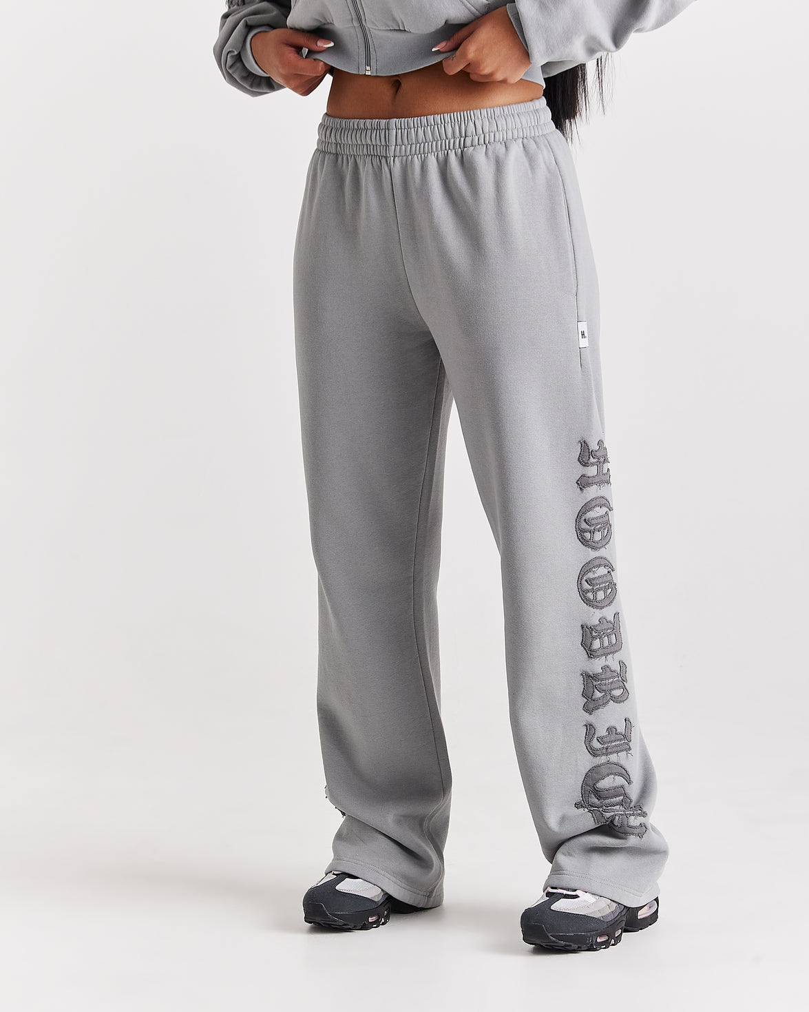 Drea Wide Leg Joggers - Grey