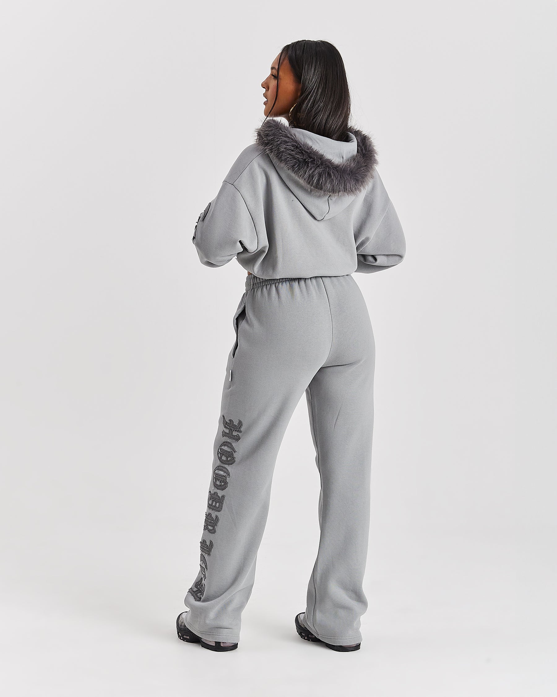 Drea Wide Leg Joggers - Grey