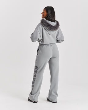 Drea Wide Leg Joggers - Grey