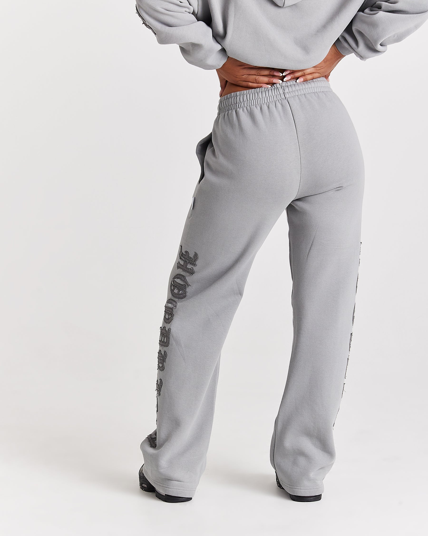 Drea Wide Leg Joggers - Grey