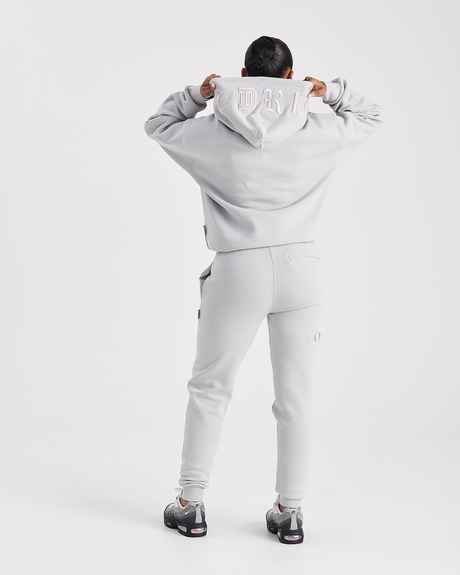 Calor Slim Joggers - Light Grey/Pink