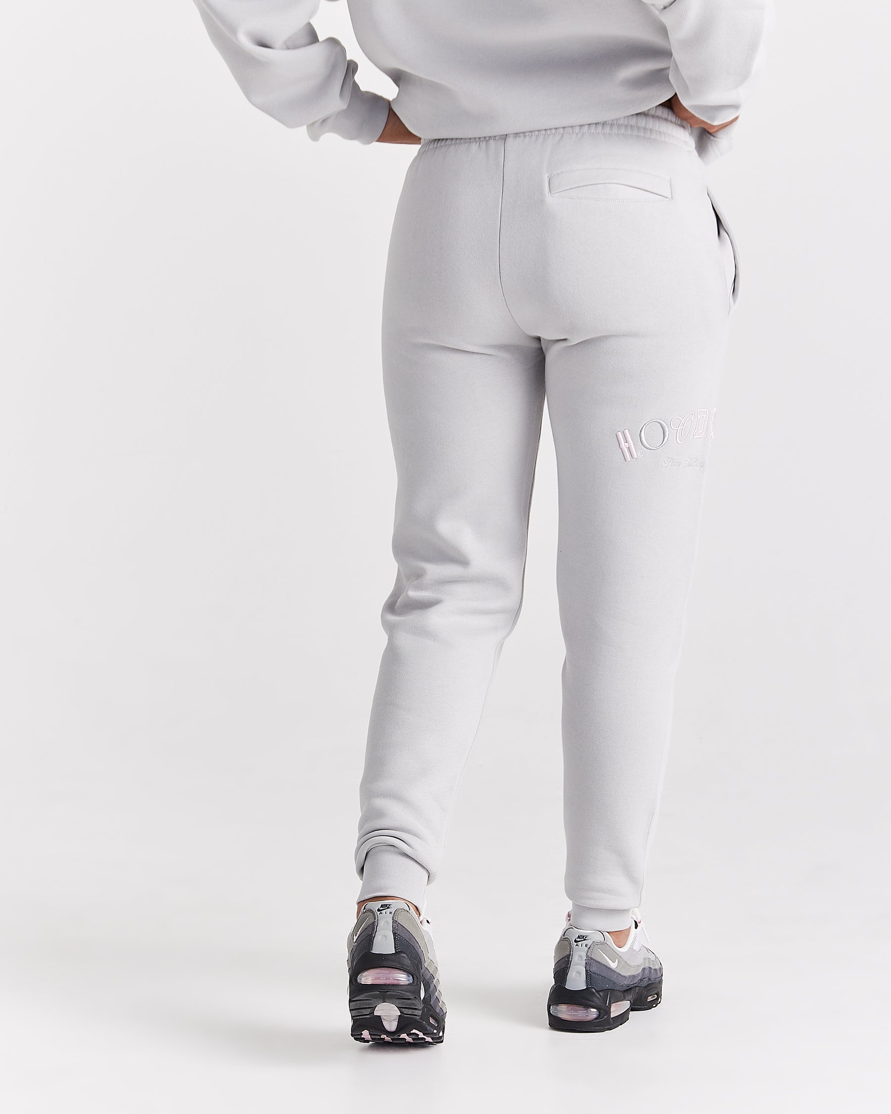 Calor Slim Joggers - Light Grey/Pink