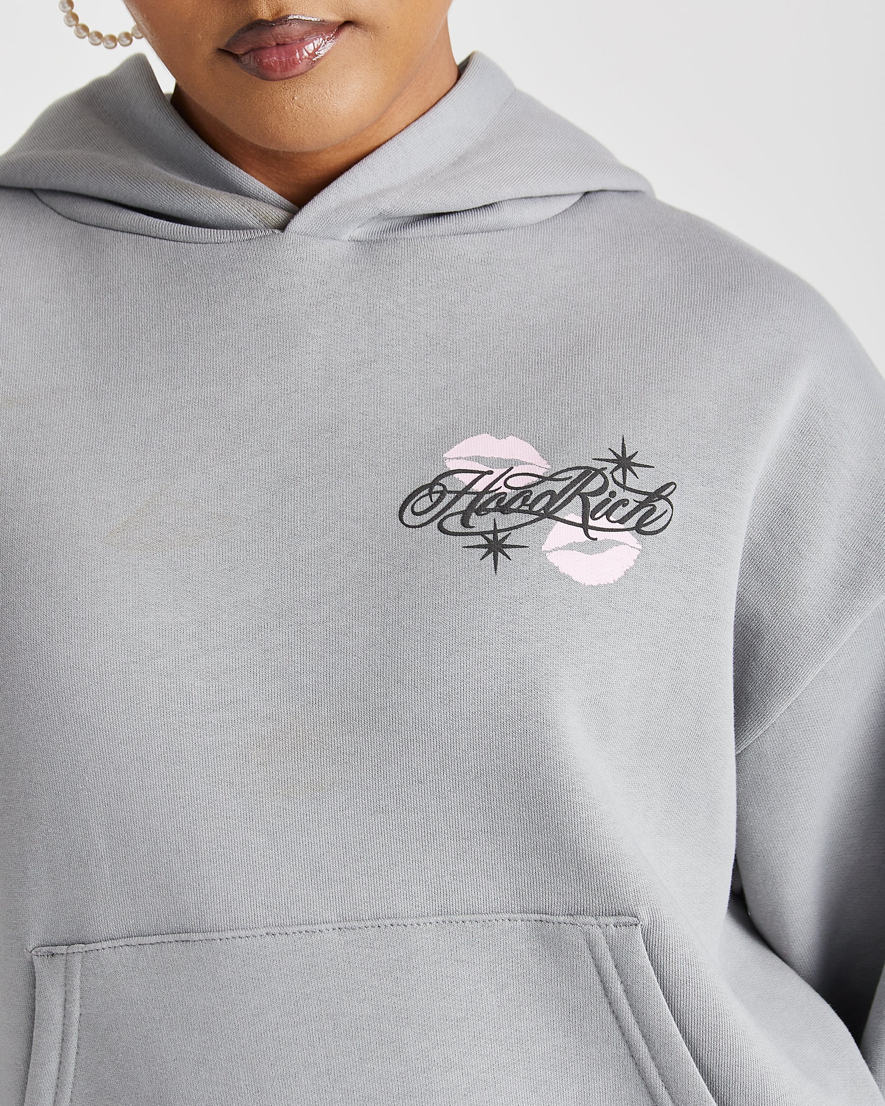Vision Mid Length Hoodie - Grey/Pink/Black