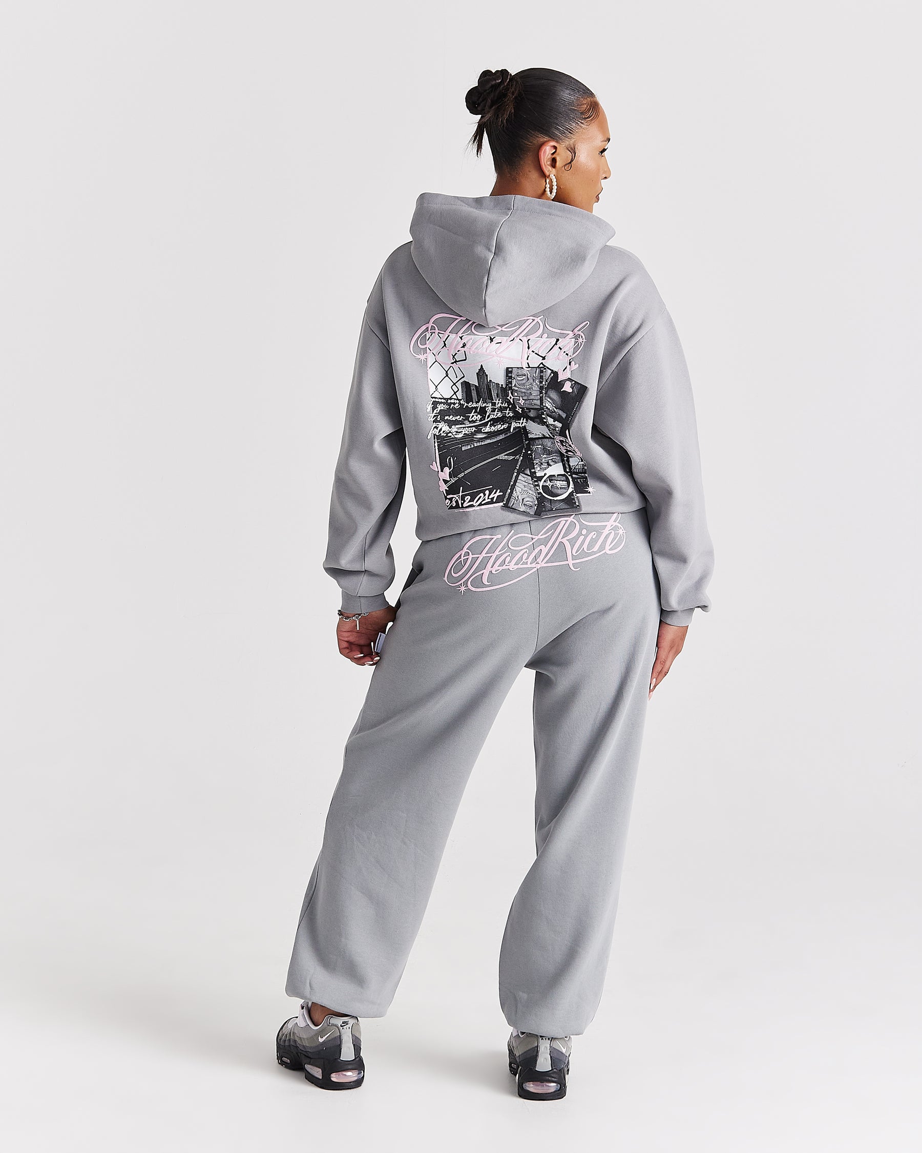 Vision Mid Length Hoodie - Grey/Pink/Black