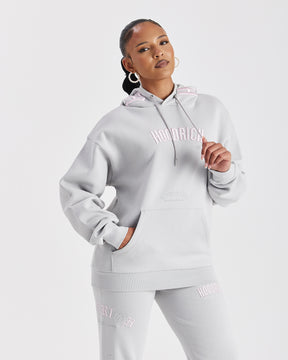Calor Oversized Hoodie - Light Grey/Pink