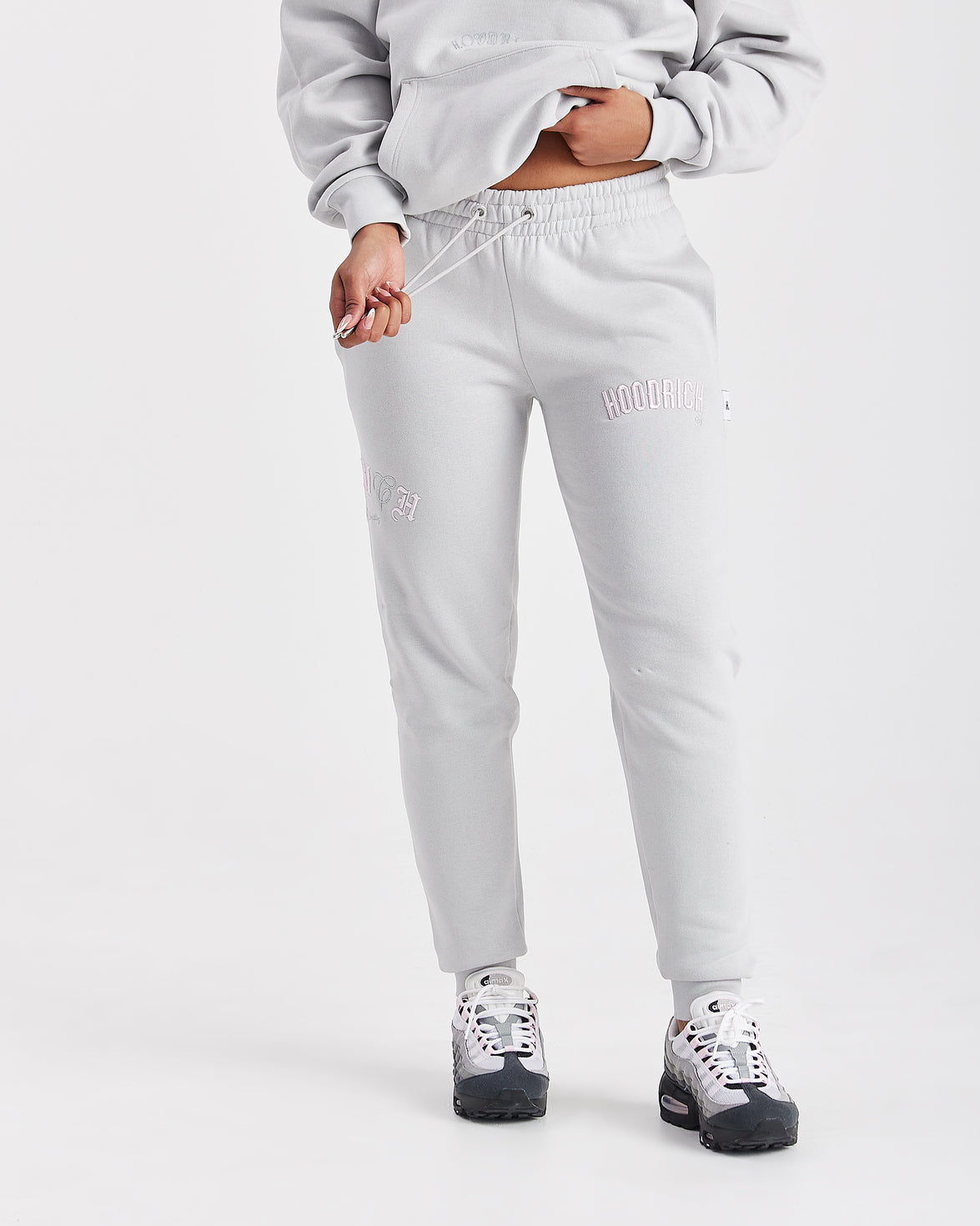 Calor Slim Joggers - Light Grey/Pink