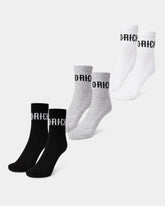 OG Core 3 Pack Quarter Socks - Black/White/Grey