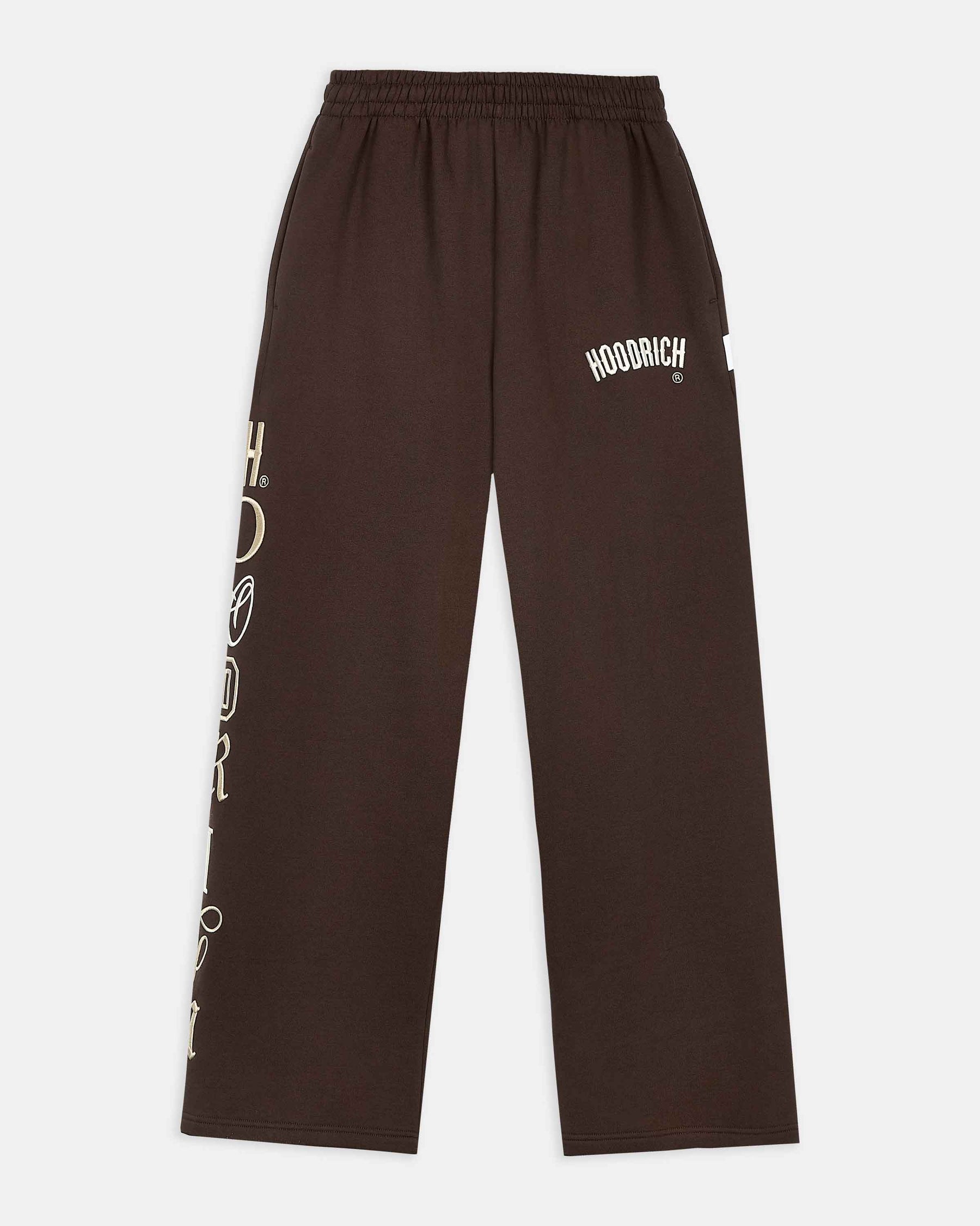 Calor Oversized Wide Leg Joggers - Brown/White