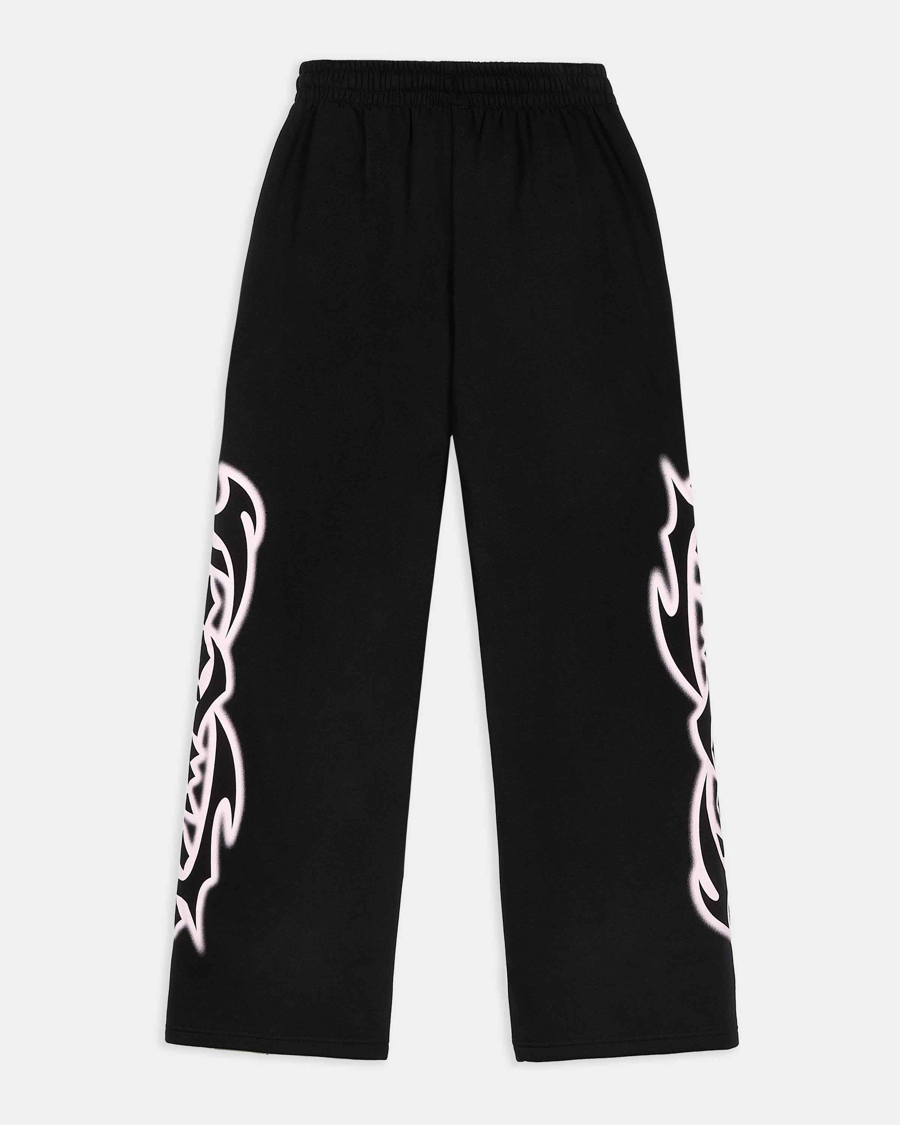 Asha Oversized Wide Leg Joggers - Black/Pink