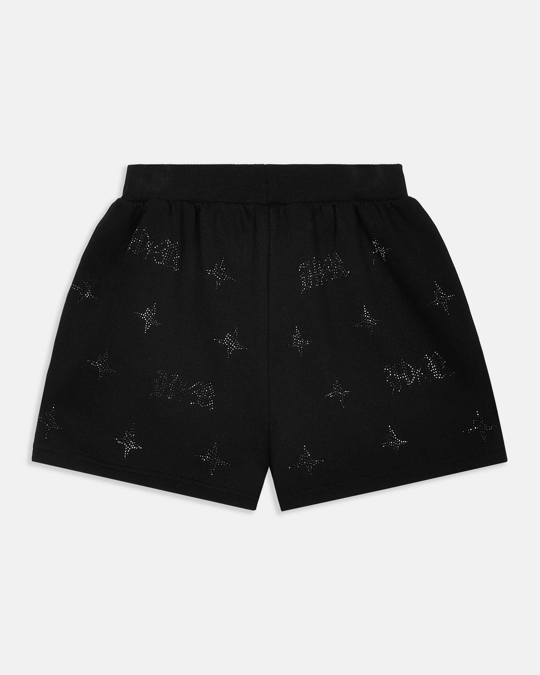 Razor Shorts - Black/Rhinestone