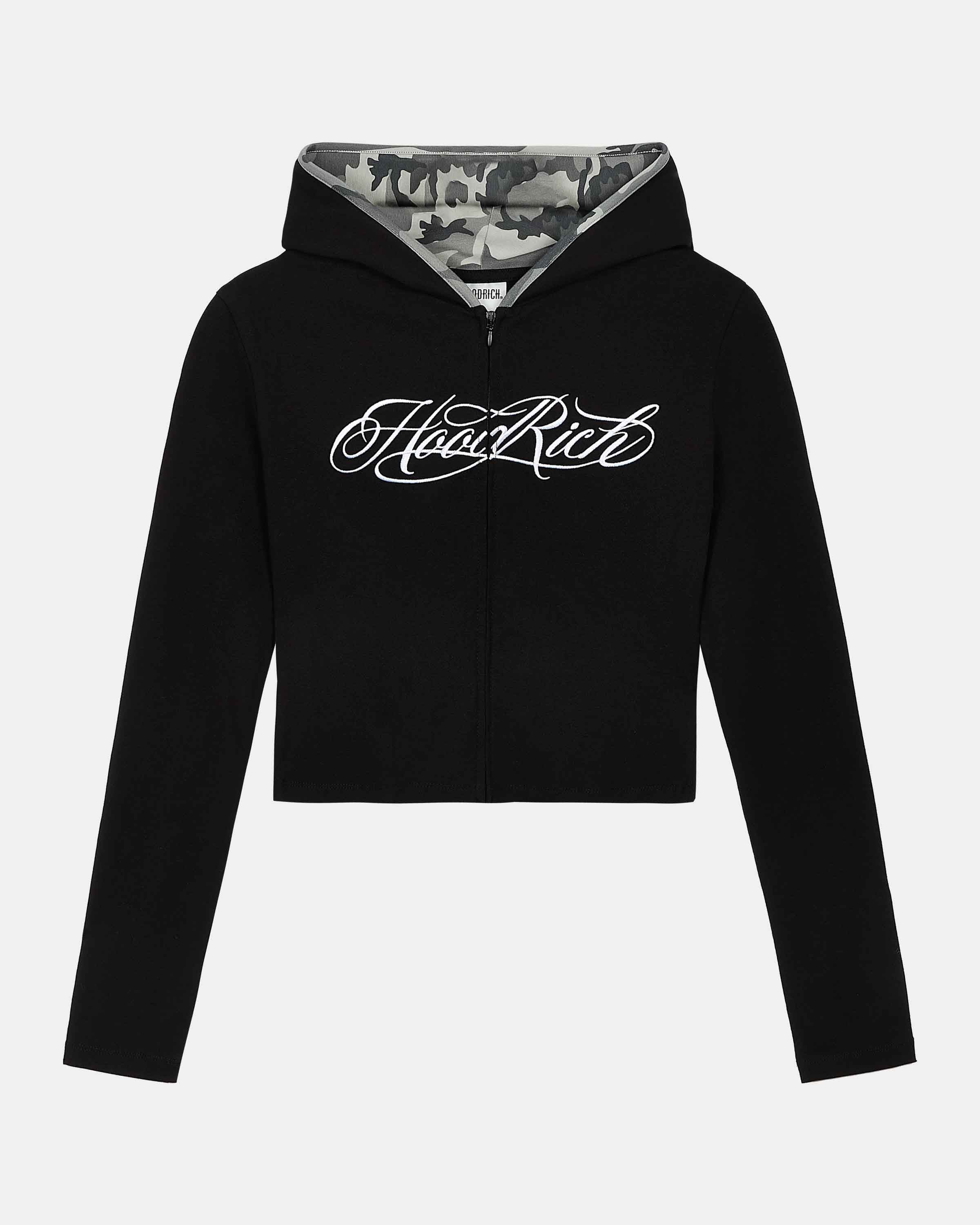 Kai Camo Fitted Zip Hoodie - Black/Camo/White