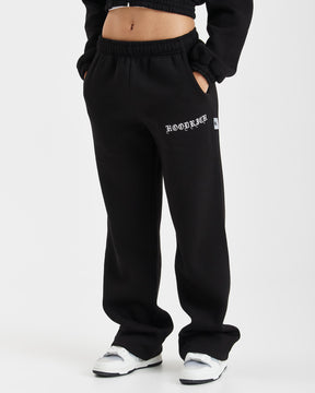 Dusk Wide Leg Joggers - Black/White