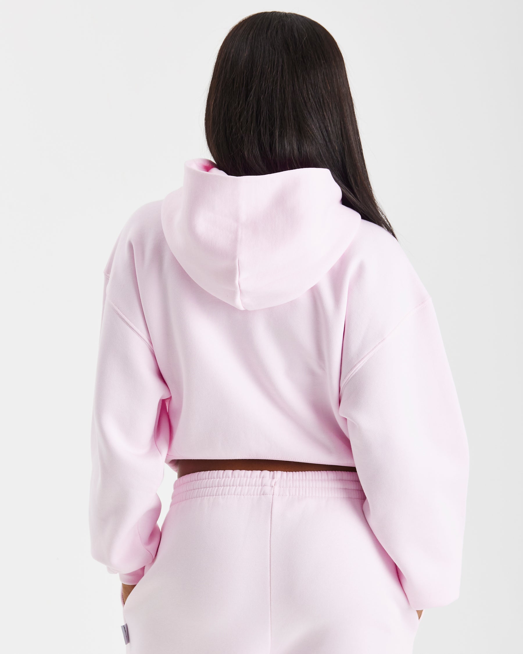 Andrew Marc Women's French Terry Sport Hoodie - Rose Quartz, Box Fit, Drop Shoulder (Small)