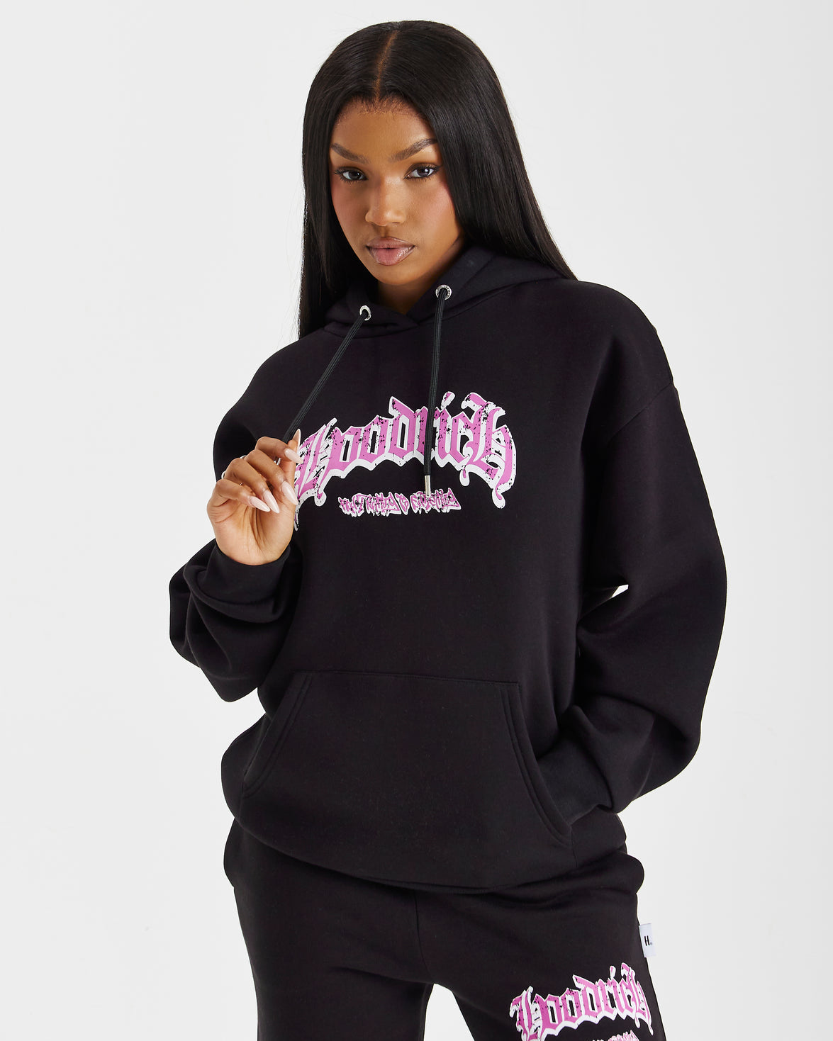 Sketch Money Hoodie - Black/White/Pink