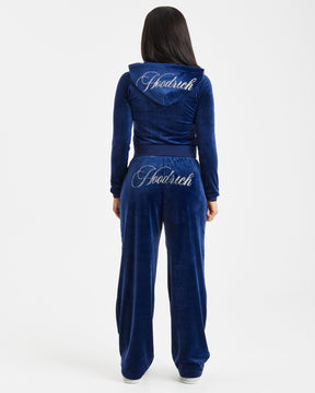 Figure Velour Joggers - Navy/Silver/Rhinestone