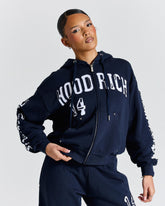 The Winner's Circle Siren Mid-length Zip Hoodie - Navy/White